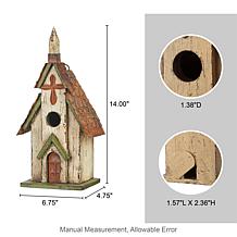 14"H Nativity Distressed Solid Wood Church Decorative Garden Birdhouse