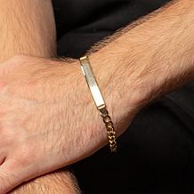 14K Gold Curb Link ID Bracelet 