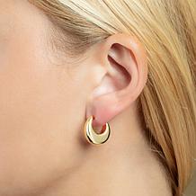 14K Gold Electroform Graduated Hoop Earrings