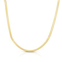14K Gold Polished Beveled Herringbone Chain with Lobster Clasp - 21894295 | HSN