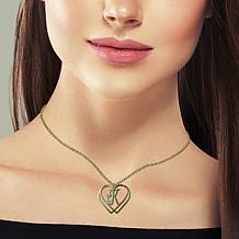 14K Gold-Plated "Entwined" Double Heart Initial Necklace