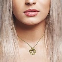 14K Gold-Plated Sterling Silver Heart Chakra Pendant with Chain