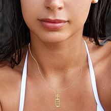 14K Gold-Plated Sterling Silver Personalized Cartouche Necklace