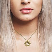 14K Gold-Plated Sterling Silver Third Eye Chakra Pendant with Chain