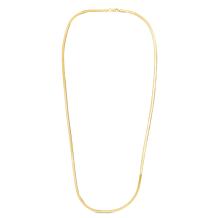 14K Gold Polished Beveled Herringbone Chain with Lobster Clasp