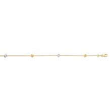 14K Gold Two-tone Geometric Station Bracelet