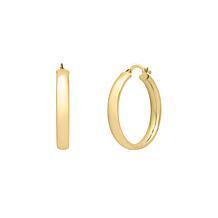 14K Gold Wedding Band Hoop Earrings 