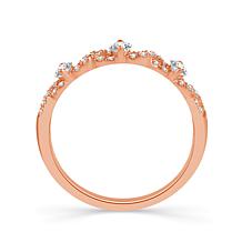14K Pink Gold 1/3ctw Diamond Twisting Rows Anniversary Ring