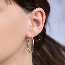 14K Polished Gold Round Tube Hoop Earrings