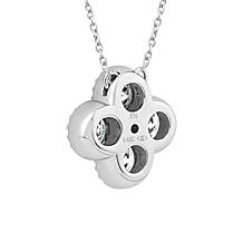 14K White Gold 1ctw Diamond Clover Drop Necklace