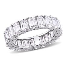 14K White Gold 5ctw Emerald-Cut Created Moissanite Eternity Band Ring