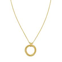 14K Yellow Gold 18" Trinity Circle Pendant Necklace with Lobster Clasp