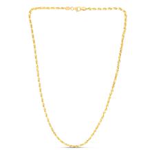 14K Yellow Gold Diamond-Cut Semi-Solid Rope Chain Necklace - 18"