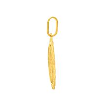 14K Yellow Gold Guadalupe Mary with Hammered Frame Pendant