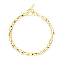 4.2mm Paper Clip Solid Link Chain Bracelet in 14K Gold - 7.5