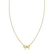 14K Yellow Gold Polished Small Darling Bow Necklace