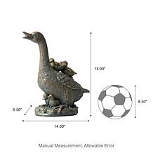 15"H Resin Faux Bronze Duck Garden Statue