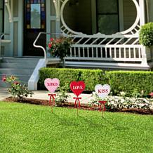 16" Valentine's Heart Yard Stakes 3-piece Set