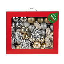 160ct Christmas Elegant Silver & Gold Deluxe Shatterproof Ornaments