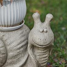 16.25"L MGO Snail Garden Statue or Planter Stand