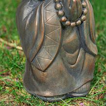 16.5"H MGO Faux Bronze Little Buddha Monk Garden Statue