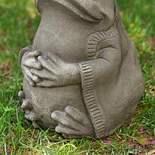 16.75"H MGO Faux Concrete Zen-Style Frog Garden Statue