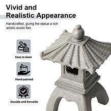 16"H MGO Faux Concrete Pagoda Garden Statue