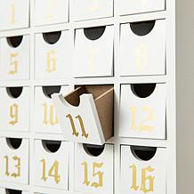 17" L Lighted Wooden Christmas Nativity Advent Calendar