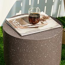 17.25"H MGO Faux Terrazzo Garden Stool, Planter Stand, or Accent Table