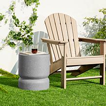 17.25"H Multi-functional MGO Faux Terrazzo Garden Stool