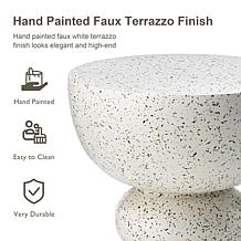 17.25"H Multi-functional MGO Faux Terrazzo Garden Stool or Plant Stand