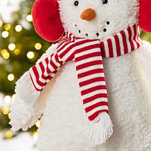 17.75"H Christmas Fabric Standing Snowman
