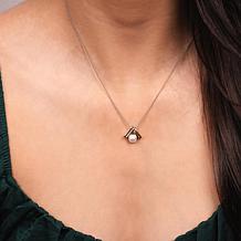 18" 2-Tone Gold-Plated 6-6.5mm Cultured Pearl Drop Necklace