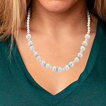 18" 4-10.3mm Cultured Freshwater Pearl Rondelle Station Necklace