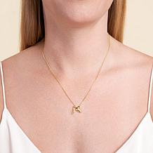 18" Gold-Plated Sterling Silver 0.08ctw Diamond Aquarius Necklace