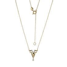 18" Gold-Plated Sterling Silver 0.08ctw Diamond Capricorn Necklace