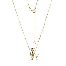 18" Gold-Plated Sterling Silver 0.08ctw Diamond Leo Necklace