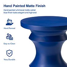 18.25" Multi-functional MGO Cobalt Blue Chess Garden Stool