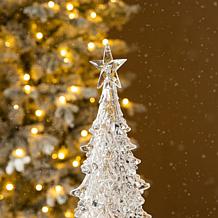 18.5" H Acrylic LED Color Rotating Lighted Christmas Tabletop Tree