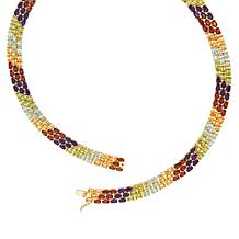 18K Gold-Plated Multigemstone Color-Block Tennis Necklace