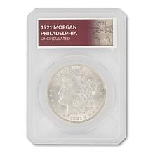 1921 Morgan Silver Dollar Uncirculated with Defender Holder & Pouch