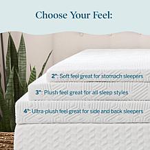 2” Bamboo Charcoal and Gel Memory Foam Mattress Topper, Twin XL