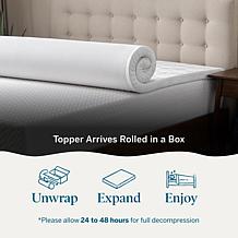 2” Bamboo Charcoal and Gel Memory Foam Mattress Topper, Twin
