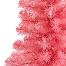 2 ft. Pink Artificial Christmas Tree with 35 LED Lights and 72 Bend...