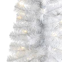 2 ft. White Artificial Christmas Tree with 35 LED Lights and 72 Ben...