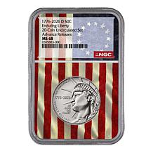 2026 Faces of Liberty Dime and Half Dollar P&D 4pc Flag Core NGC 68...