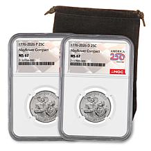2025 MS67 NGC P- and D-Mint Lincoln Cents with Lincoln Label | HSN