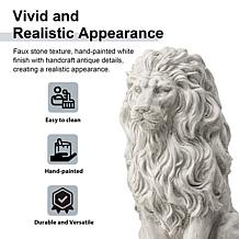 20.75"H MGO White Guardian Sitting Statue