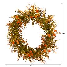 21 in. Autumn Fern Artificial Wreath