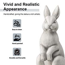 22.75"H MGO White Standing Rabbit Statue